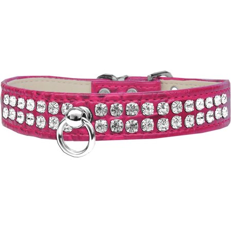 MIRAGE PET PRODUCTS Style No.72 Rhinestone Designer Croc Dog CollarBright Pink Size 24 82-21-BPKC24